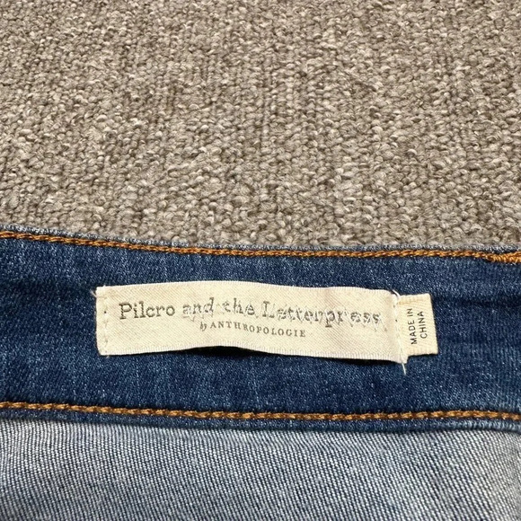 Pilcro and The Letterpress Anthropologie High-Rise Flare Jeans Sz 28 Medium Wash - Picture 4 of 6